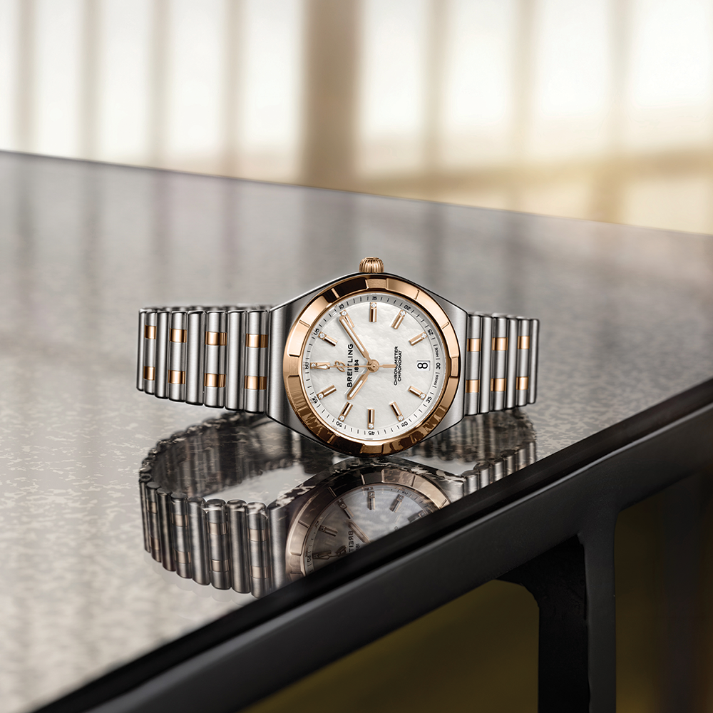 Chronomat Automatic Two-Tone 36mm - White, Mother-of-Pearl on Bracelet