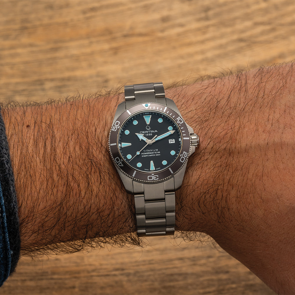 DS Action Diver Powermatic 80 Titanium 38mm - Grey on Bracelet