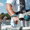 New York Harbor Limited Edition II 43.5mm - Aqua Green Mother of Pearl on Rubber Strap and Bracelet