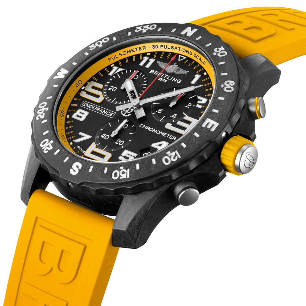 Endurance Pro Breitlight® 44mm - Black on Yellow Rubber Strap