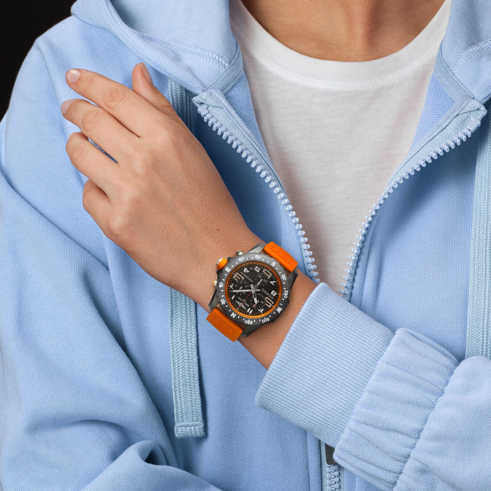 Endurance Pro Breitlight® 44mm - Black on Orange Rubber Strap