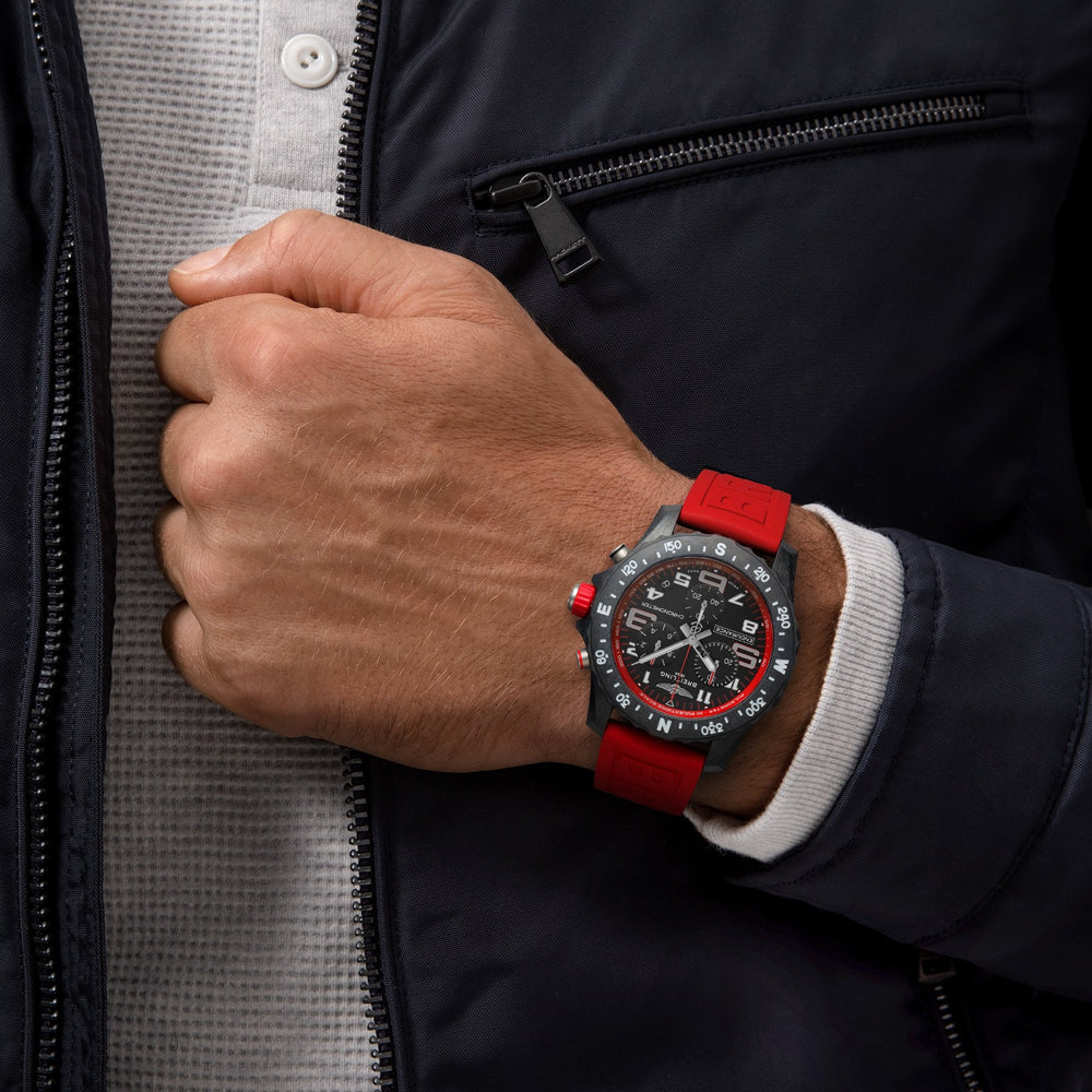 Endurance Pro Breitlight® 44mm - Black on Red Rubber Strap