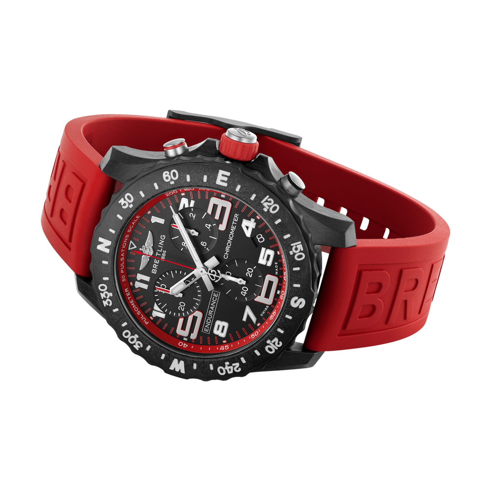 Endurance Pro Breitlight® 44mm - Black on Red Rubber Strap