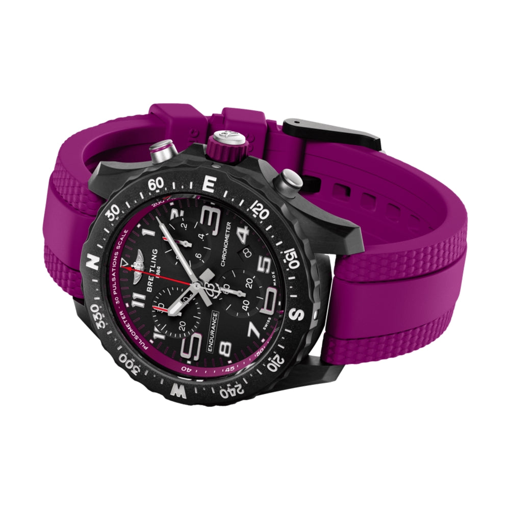 Endurance Pro 38mm - Black on Purple Rubber Strap