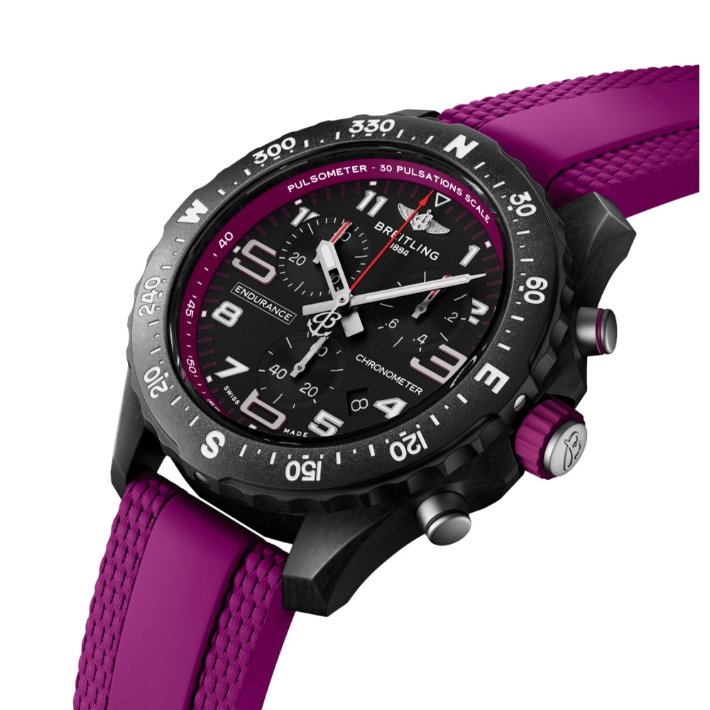 Endurance Pro 38mm - Black on Purple Rubber Strap