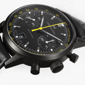 American Classic Intra-Matic Auto Chrono PVD 40mm - Black on Leather Strap with Yellow Detailing