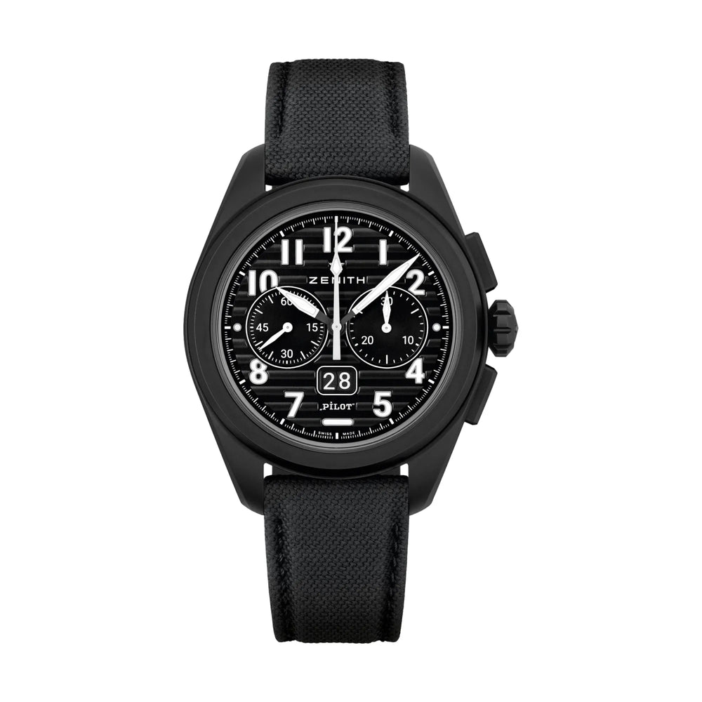 Pilot Chronograph Flyback Big Date Ceramic 42.5mm - Black on Rubber Strap