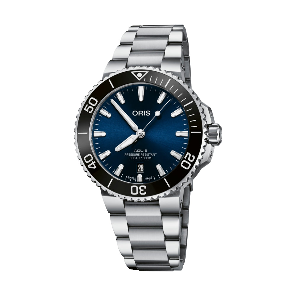 Aquis Date 41.5mm - Blue on Bracelet