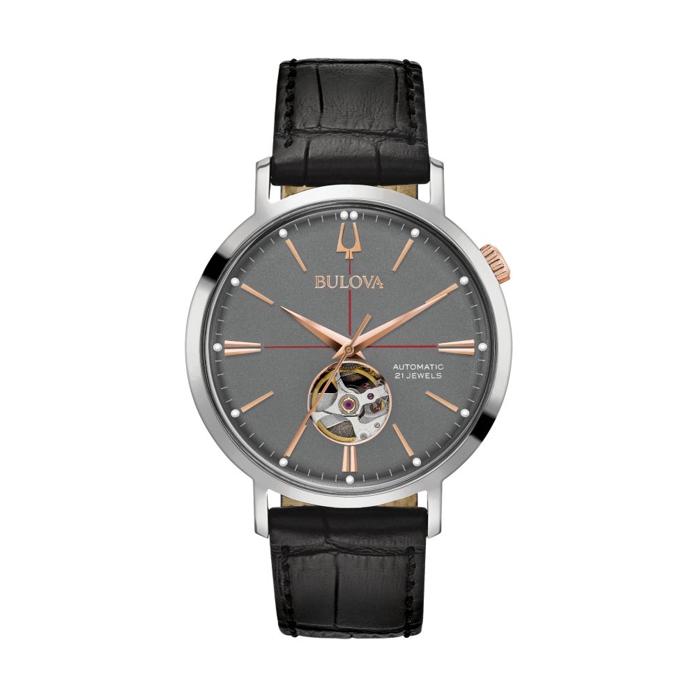 Aerojet 39mm - Grey on Leather Strap