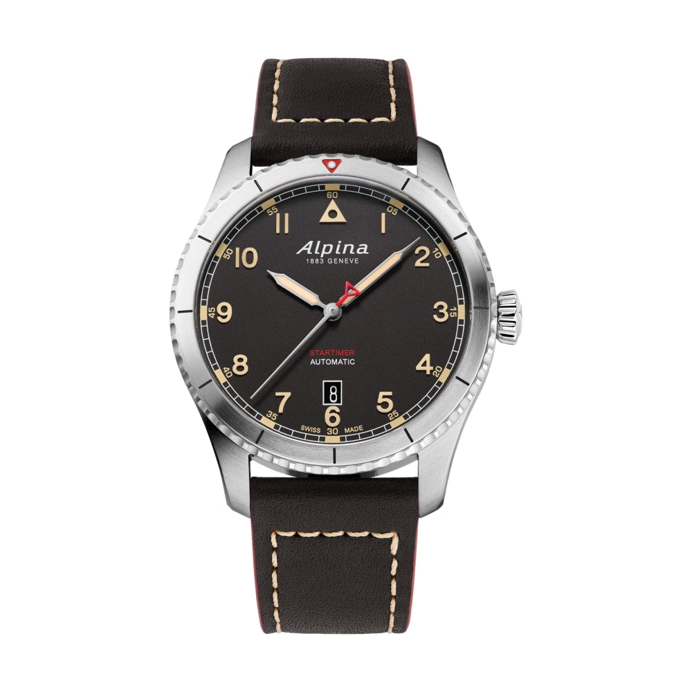 Startimer Pilot Automatic 41mm - Black on Leather Strap