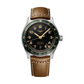 Spirit Zulu Time Green Bezel 42mm - Black on Leather Strap