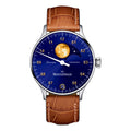 Lunascope 40mm - Blue on Leather Strap