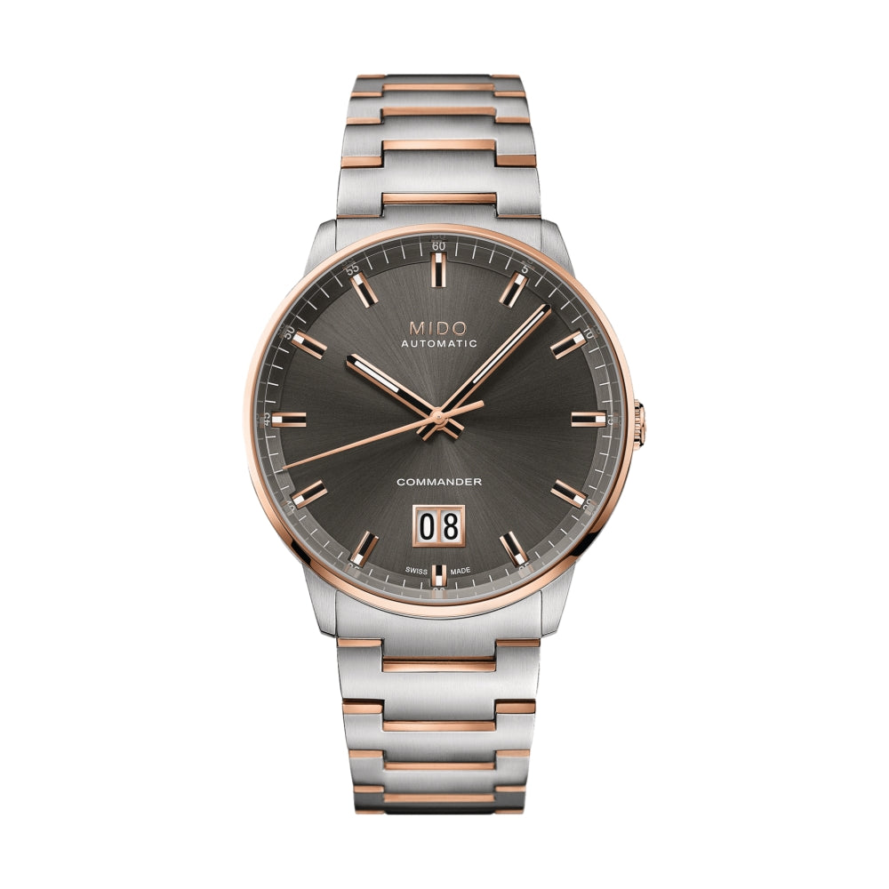 Commander Big Date Rose Gold PVD Two-Tone 42mm - Anthracite on Bracelet