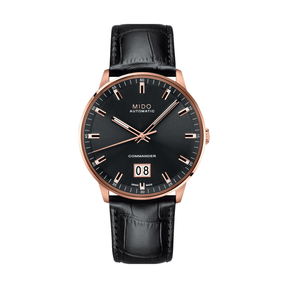 Commander Big Date 42mm - Black on Leather Strap