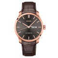 Belluna II Gold-Tone 42.5mm - Sunray Anthracite on Leather Strap