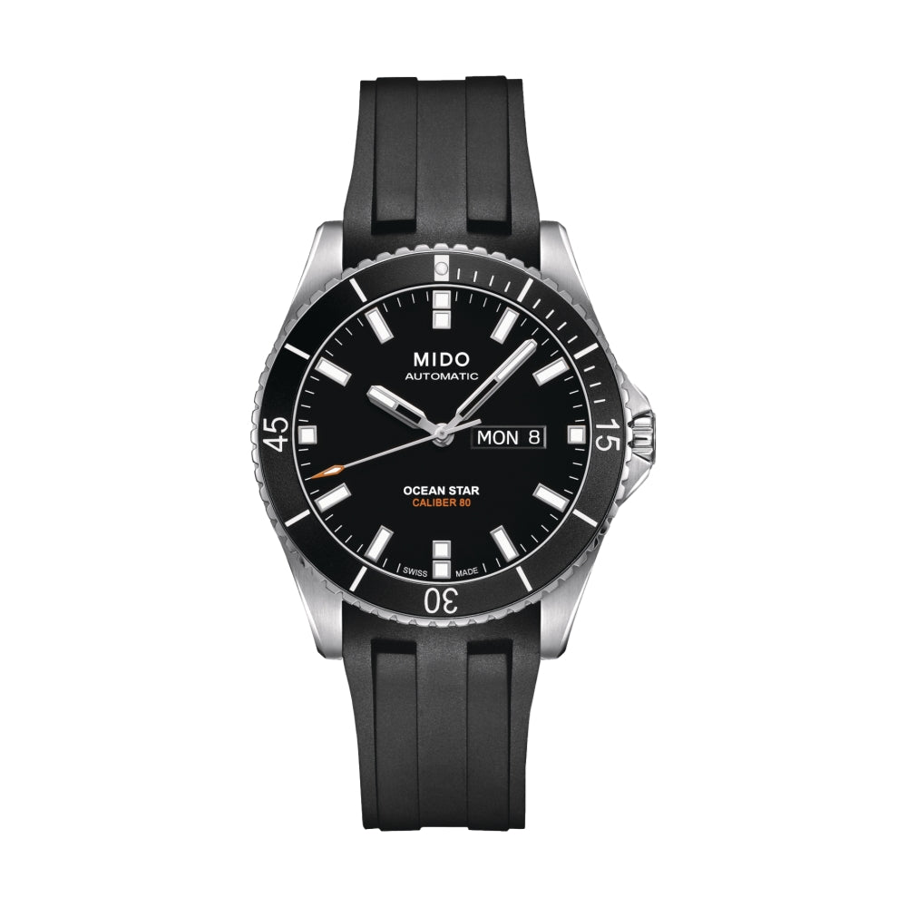 Ocean Star Captain 42.5mm - Black on Rubber Strap