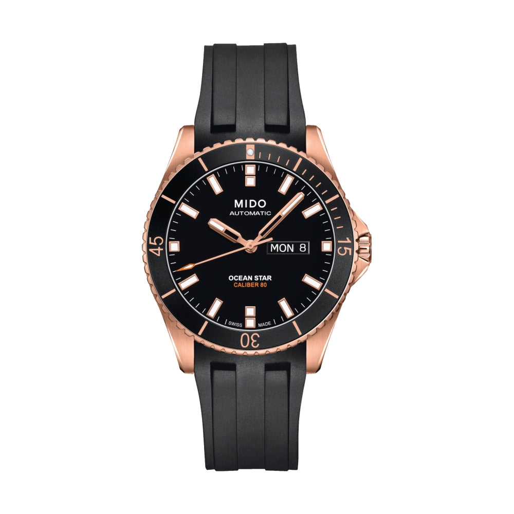 Ocean Star Captain Two-Tone 42.5mm - Black on Rubber Strap