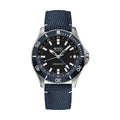 Ocean Star GMT 44mm - Black w/ Blue Bezel on Fabric Strap