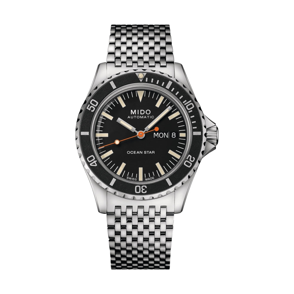 Ocean Star Tribute 40.5mm - Black on Bracelet w/ Additional Fabric Strap