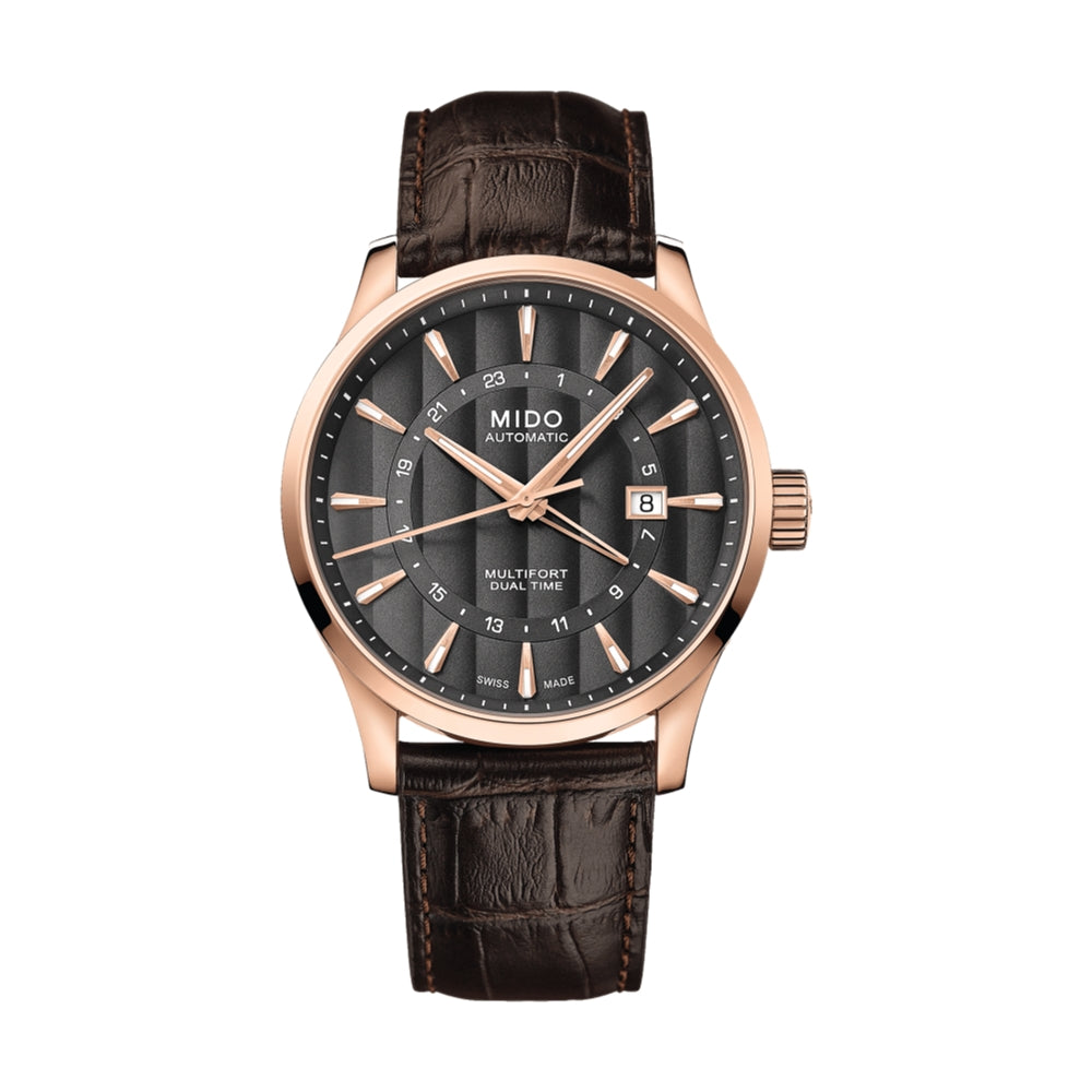 Multifort Dual Time Anthracite Gold-Tone