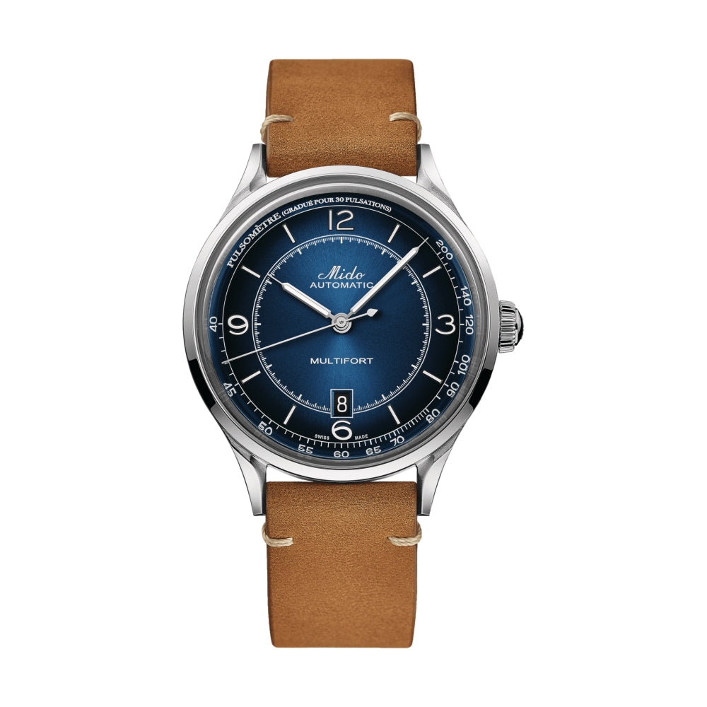 Multifort Patrimony 40mm - Blue on Leather Strap
