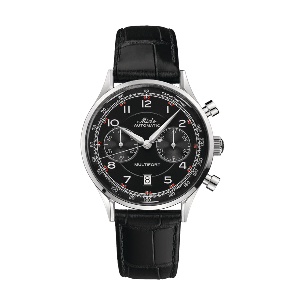 Multifort Patrimony Chronograph 42mm - Black on Leather Strap