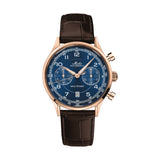 Multifort Patrimony Chronograph Rose Gold PVD 42mm - Blue on Leather Strap