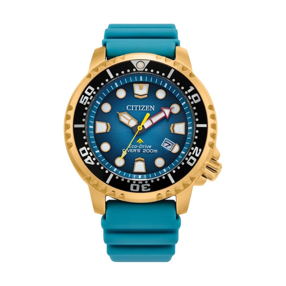 Promaster Dive Gold-Tone 44mm - Blue on Rubber Strap