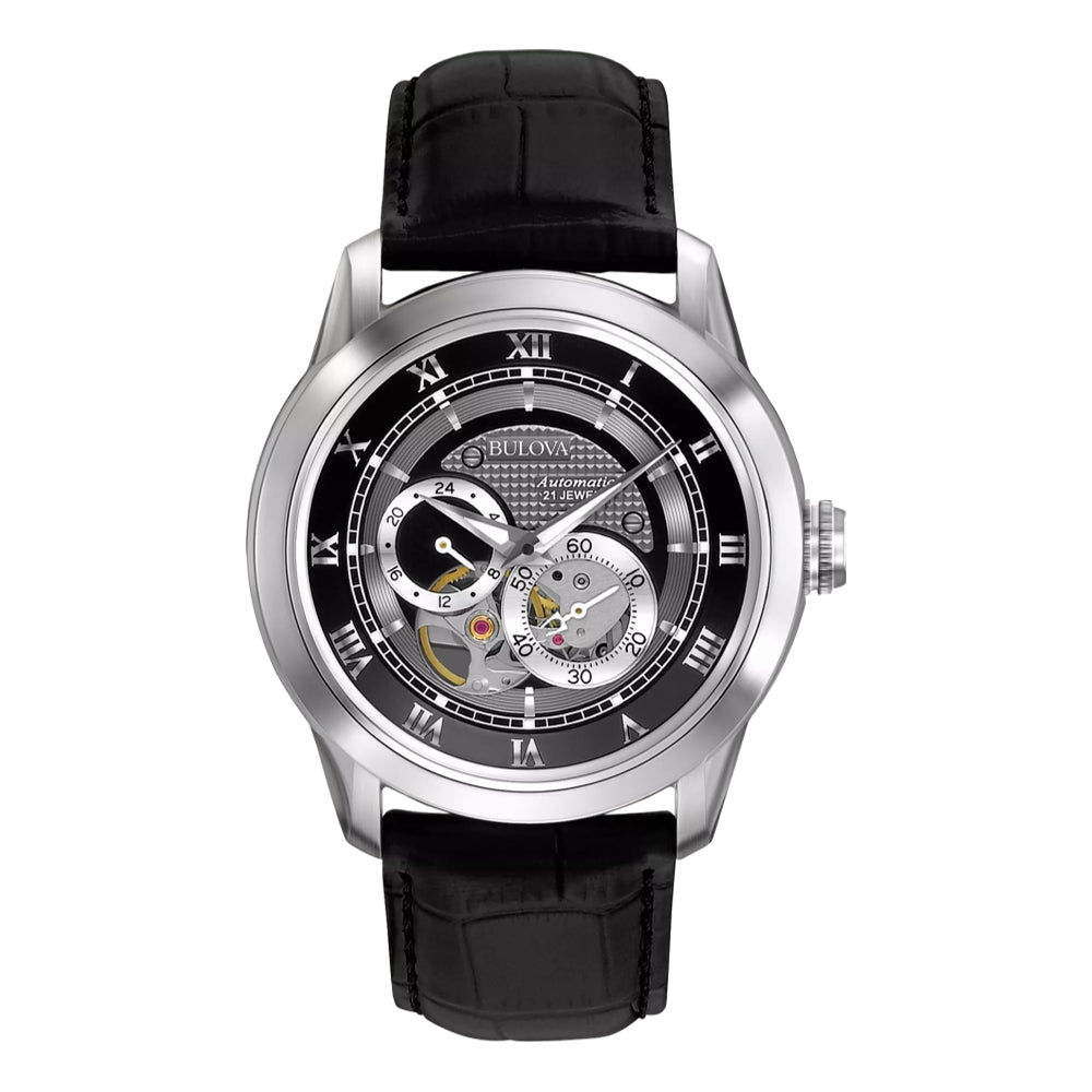 Sutton 42mm - Black on Leather Strap