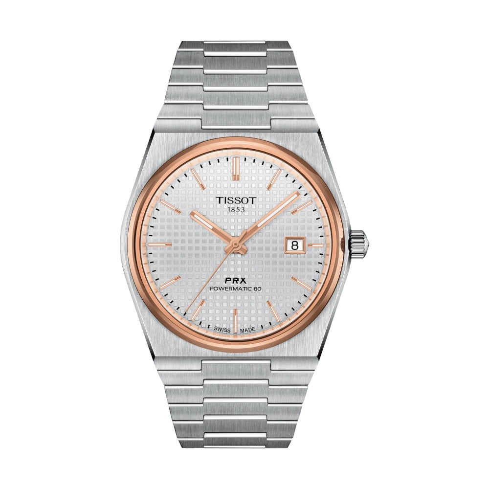 PRX Automatic Powermatic 80 Rose Gold 40mm - Silver on Bracelet
