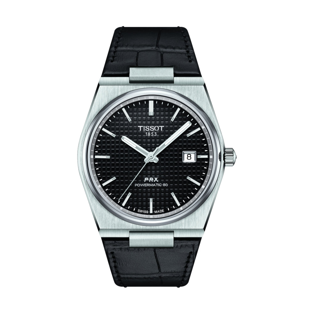 PRX Automatic Powermatic 80 40mm - Black on Leather Strap