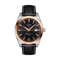 Gentleman Powermatic 80 Silicium Solid 18K Gold bezel 40mm - Black on Leather Strap