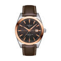 Gentleman Powermatic 80 Silicium Solid 18K Gold bezel 40mm - Brown on Leather Strap