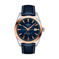 Gentleman Powermatic 80 Silicium Solid 18K Gold Bezel 40mm - Blue on Leather Strap