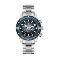Captain Cook Automatic Chronograph 43mm - Blue on Bracelet w/ Extra Leather and Fabric Straps