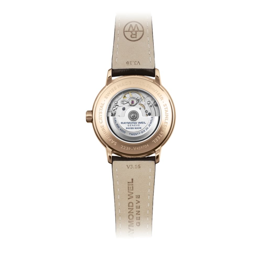 Maestro Moonphase Rose Gold 39.5mm - Silver on Leather Strap