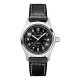 Khaki Field Auto 38mm - Black on Leather Strap