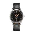 Flagship Heritage 38.5mm - Black on Leather Strap