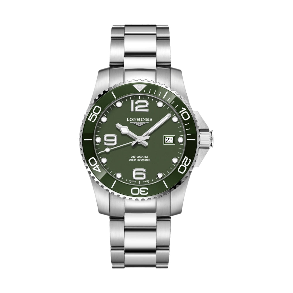 HydroConquest 41mm - Green on Bracelet